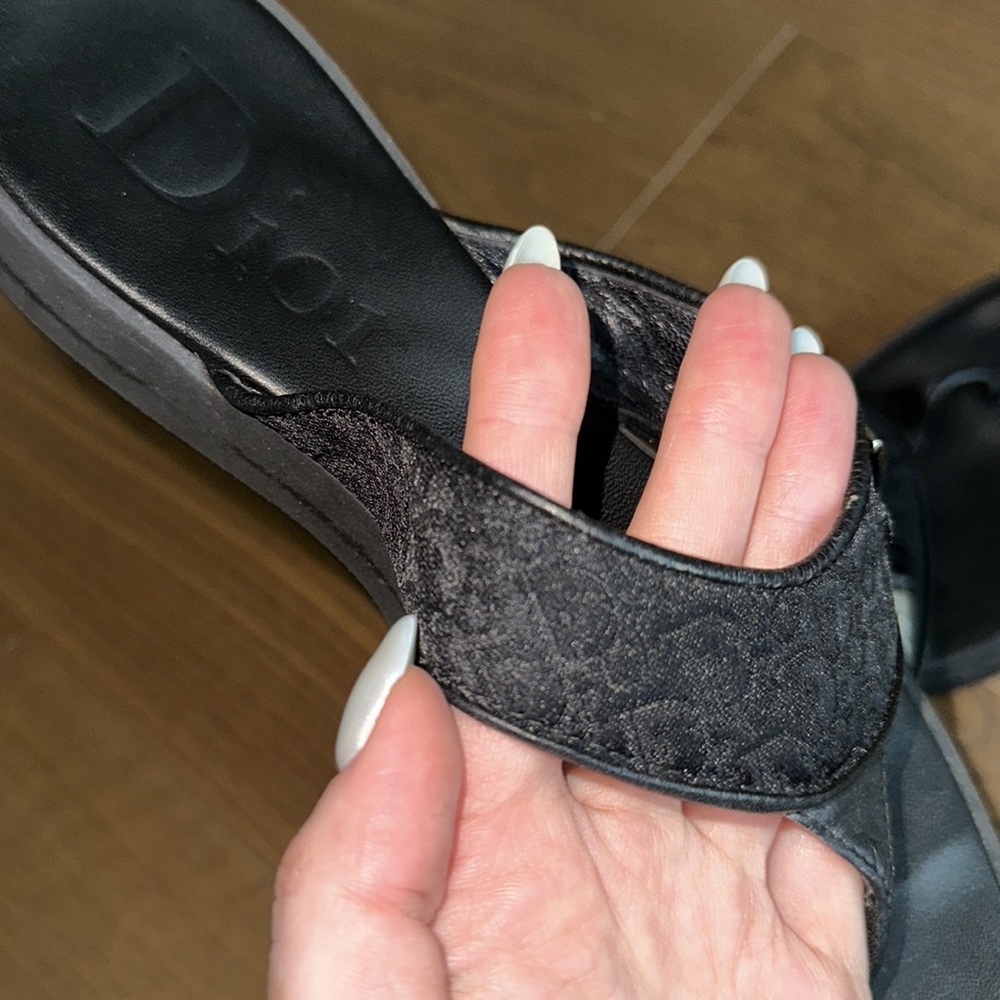 Christian Dior Diorissmo Black Logo Platform Flip Flops Flop Sandals - Picture 11 of 17